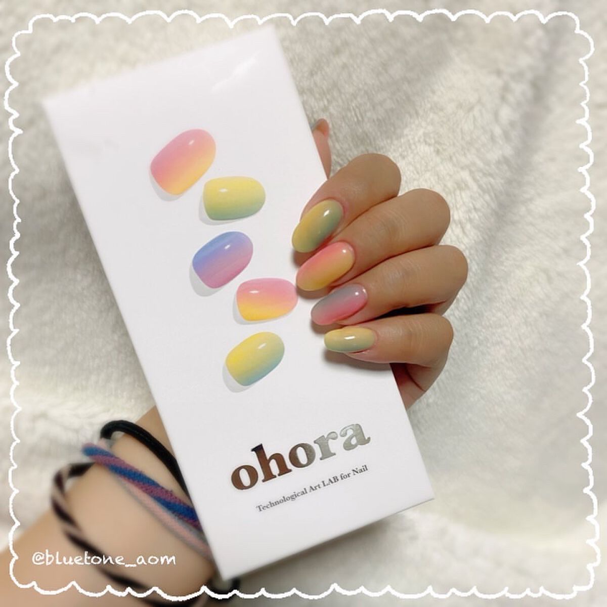 セミキュアジェルネイル（ハンド） ND-211 N Pastel (Marble cake collection)/ohora/ネイルシールを使ったクチコミ（2枚目）