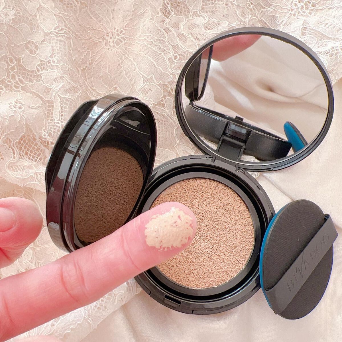 ベルベットジュエルクッション/BIVABOO/クッションファンデーションを使ったクチコミ(3枚目)