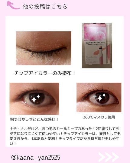 クッションチップアイカラーN/キスミー フェルム/単色アイシャドウを使ったクチコミ(5枚目)