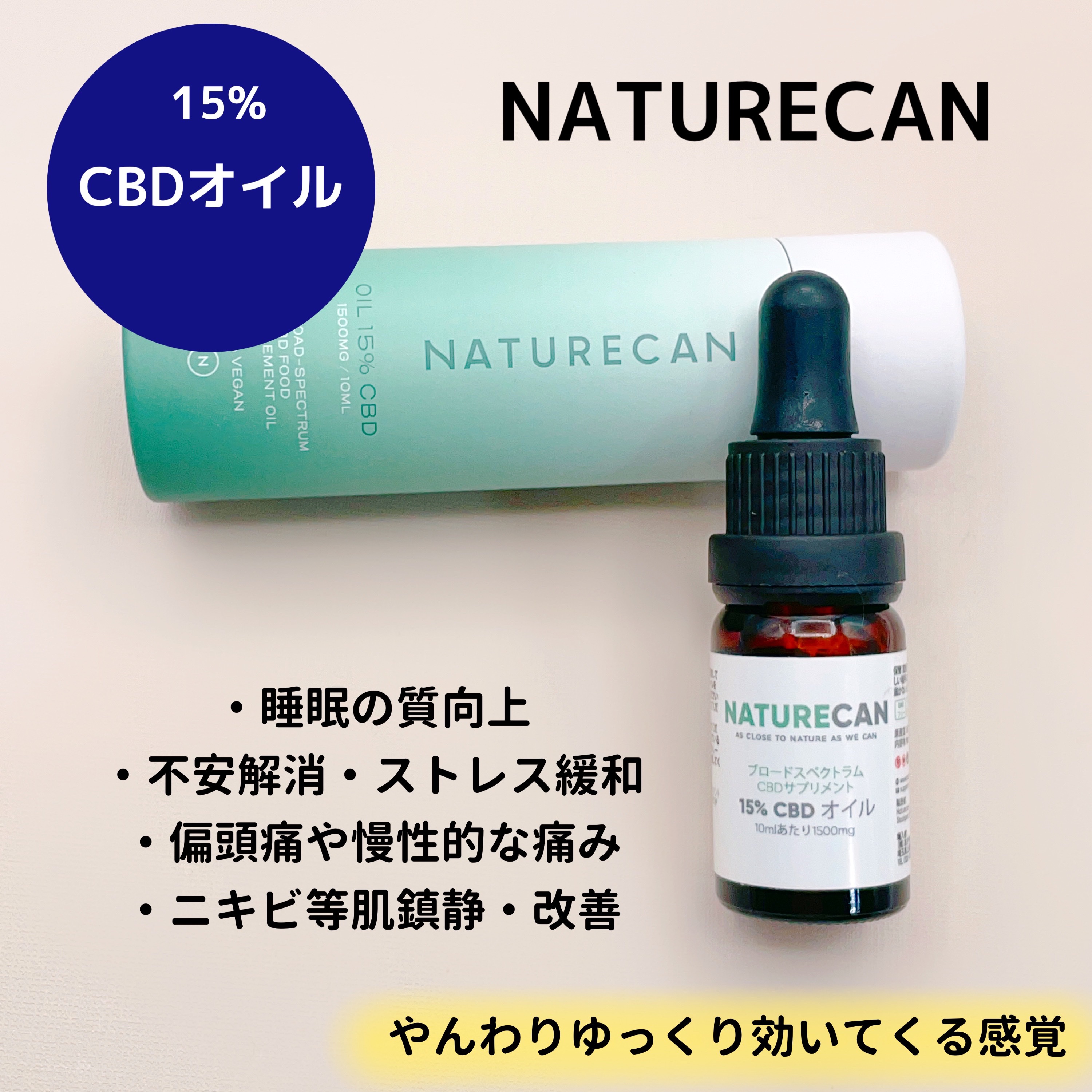 15%CBDオイル/NATURECAN/その他を使ったクチコミ（1枚目）