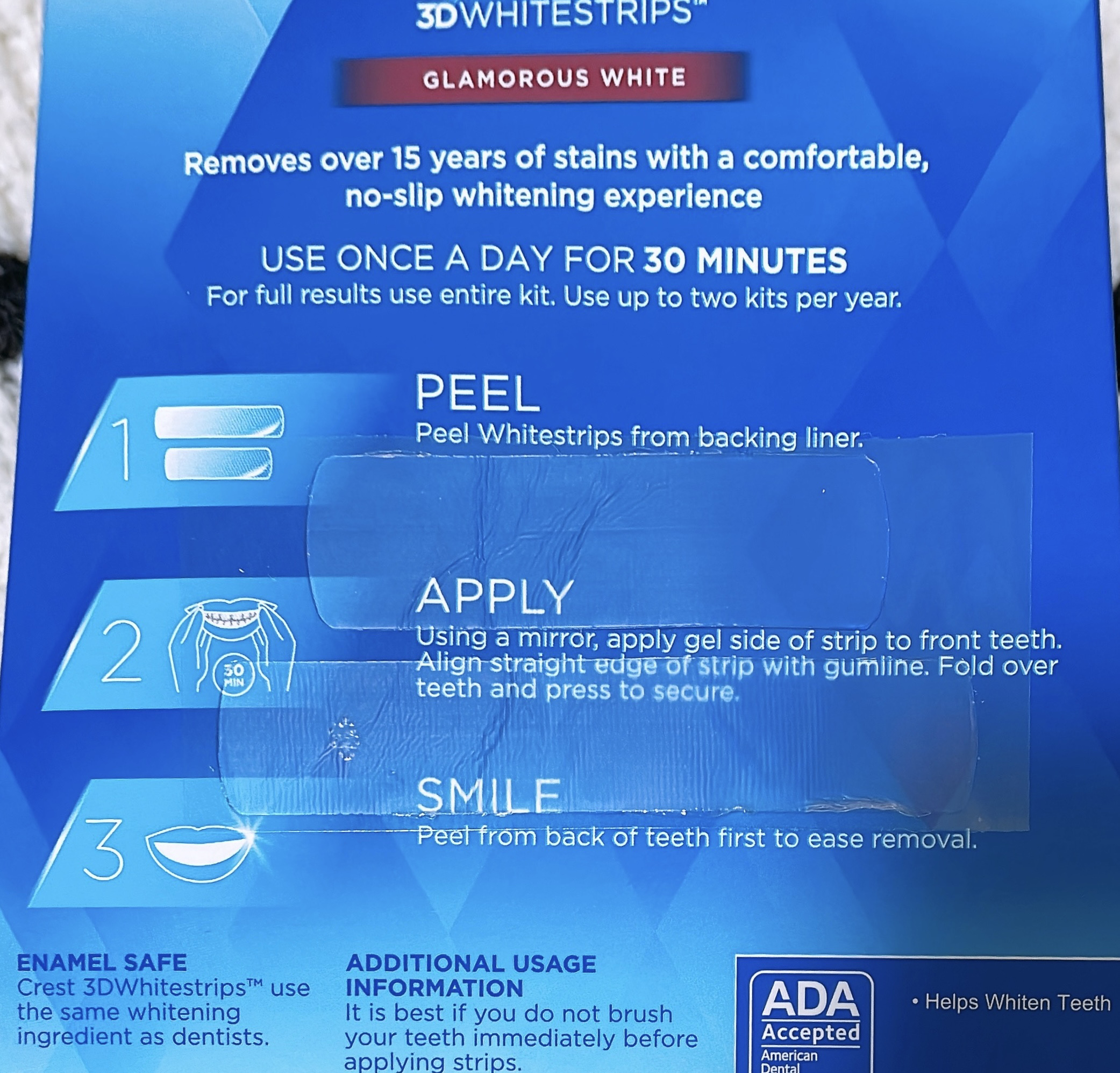 クレスト3Dホワイトニング ホワイトストリップ プロフェッショナル エフェクツ/クレスト/その他オーラルケアを使ったクチコミ（3枚目）