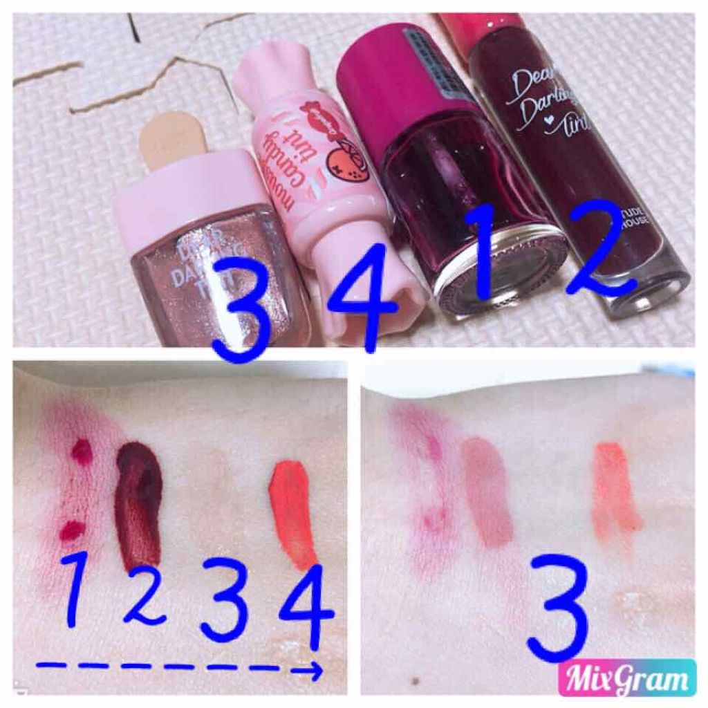 ディアダーリン ウォータージェルティント/ETUDE/リップティントを使ったクチコミ（2枚目）