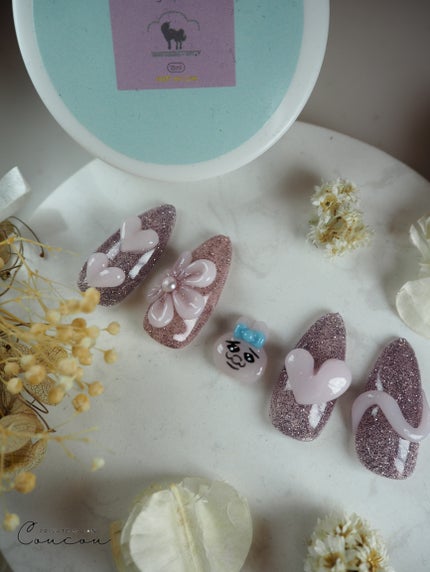 #フットネイル,#4Dアートネイル,#おぱんちゅネイル,#フラワーネイル,#ハートネイルのネイルデザイン