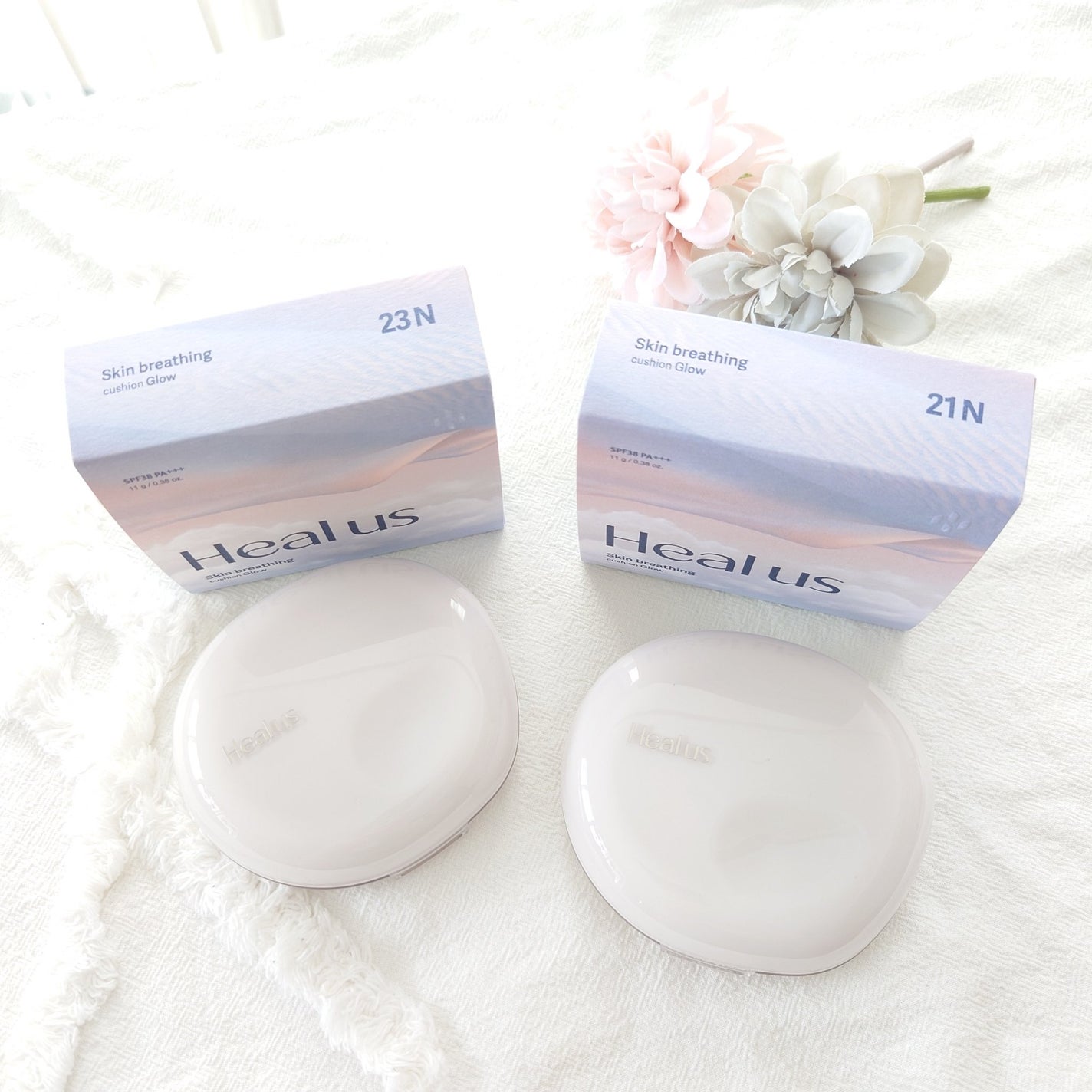 ブリージンググロークッション/Healus/クッションファンデーションを使ったクチコミ(7枚目)