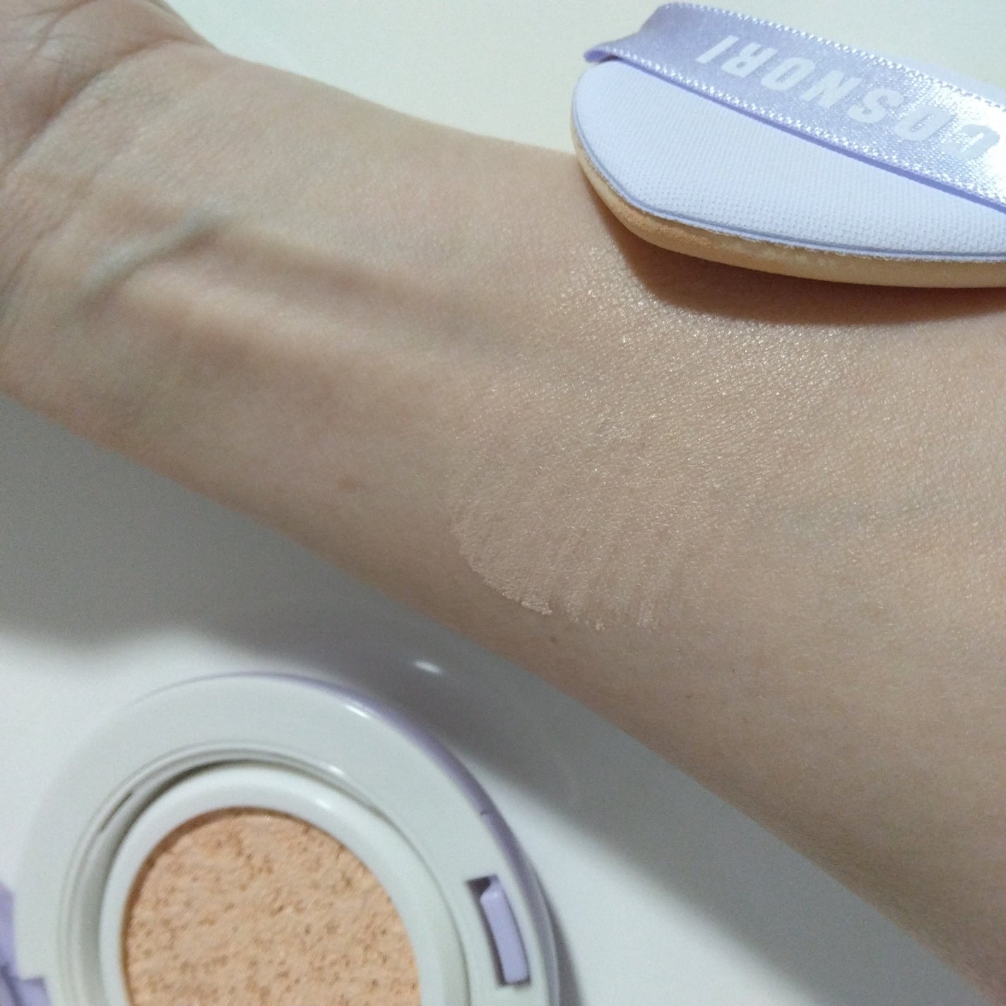 パンテノールバリアクッション/COSNORI/クッションファンデーションを使ったクチコミ(2枚目)