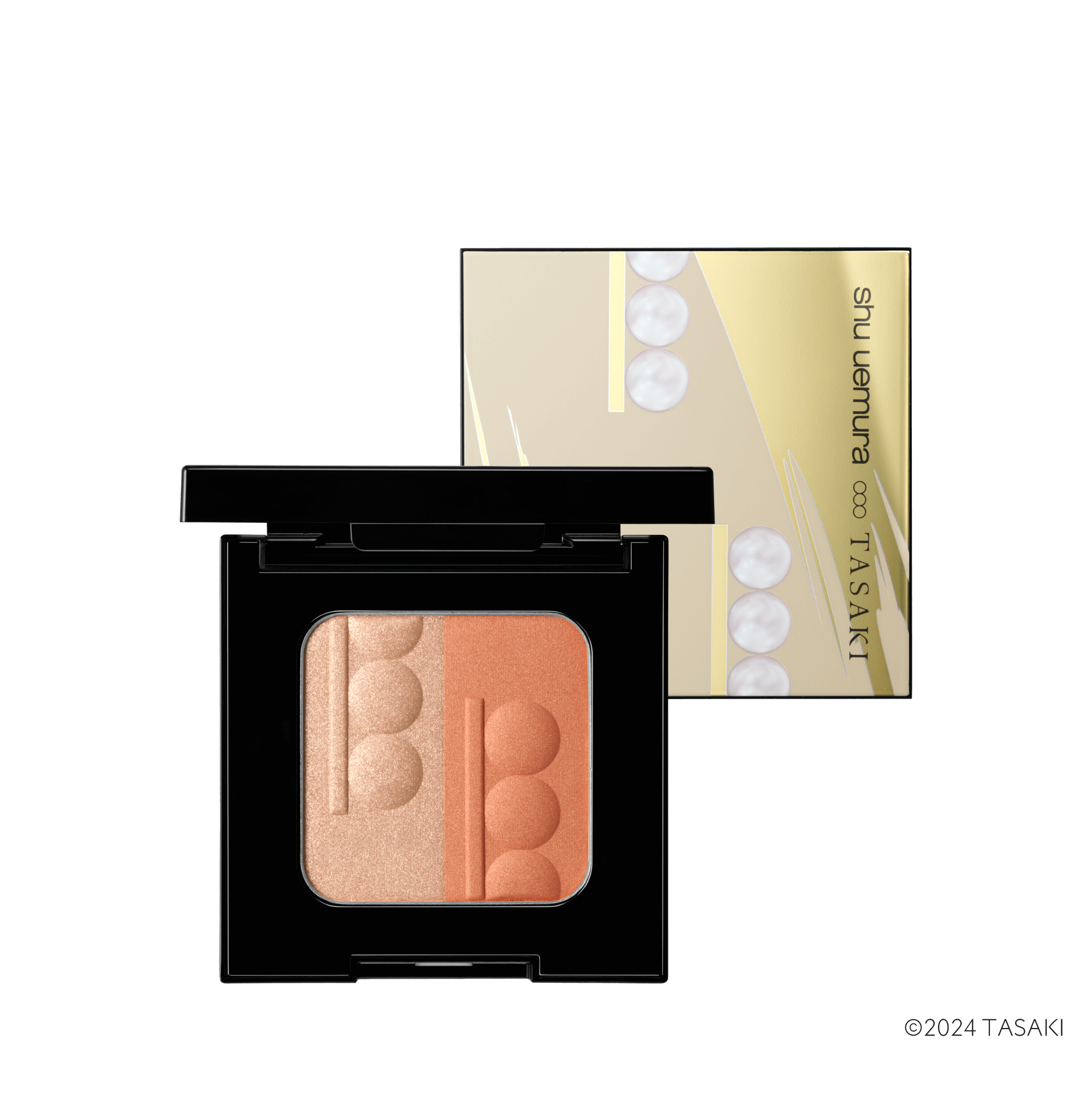 ナクレハイライターブラッシュデュオパレット パーリー イエロー ゴールド