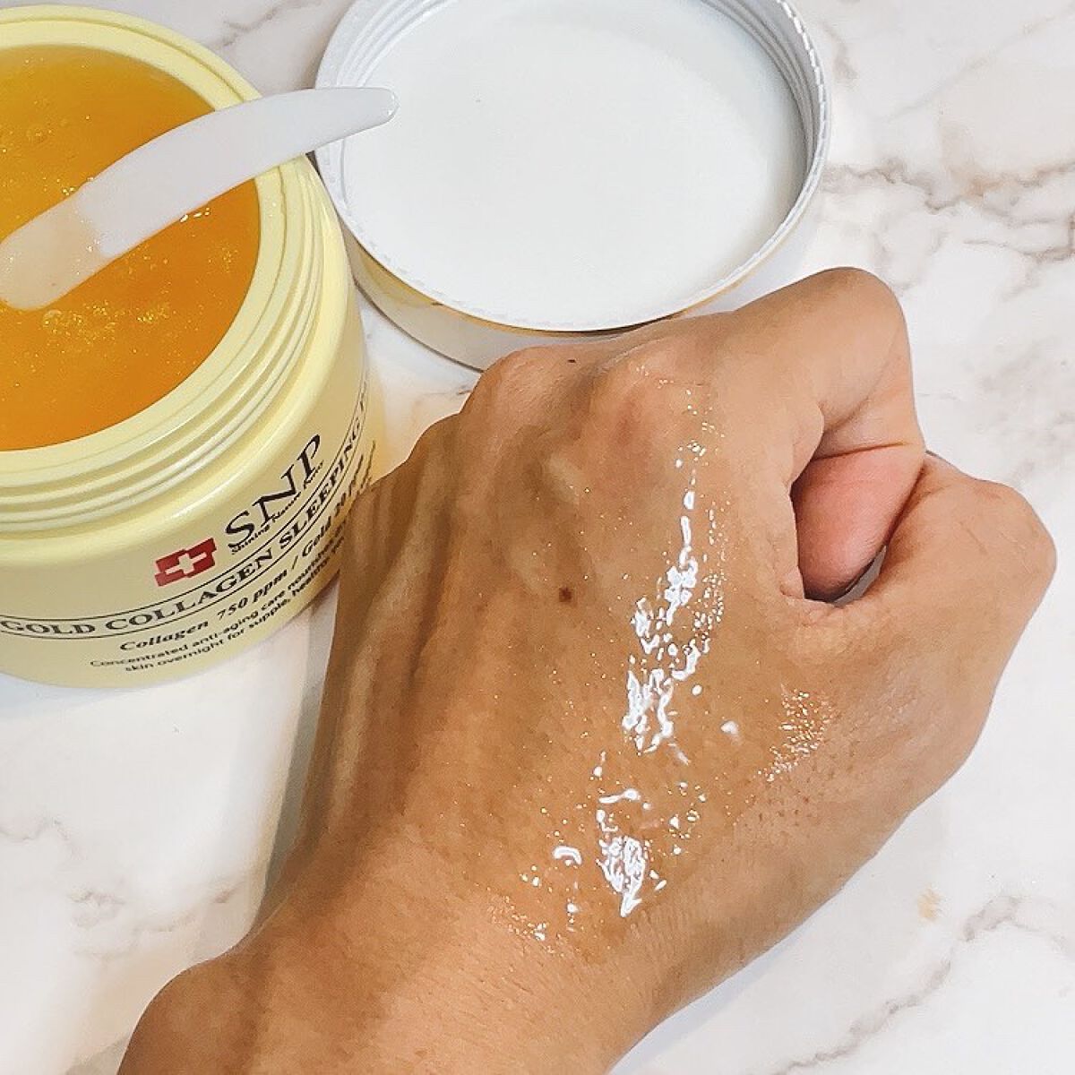 SNP ゴールド コラーゲン スリーピング パック/SNP/シートマスク・パックを使ったクチコミ(4枚目)