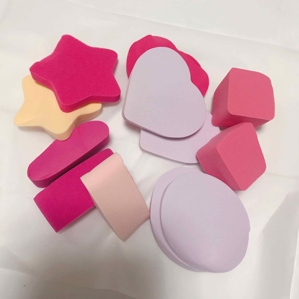 メイクアップアップスポンジ バリューパック、アソート 25個/DAISO/パフ・スポンジを使ったクチコミ(2枚目)