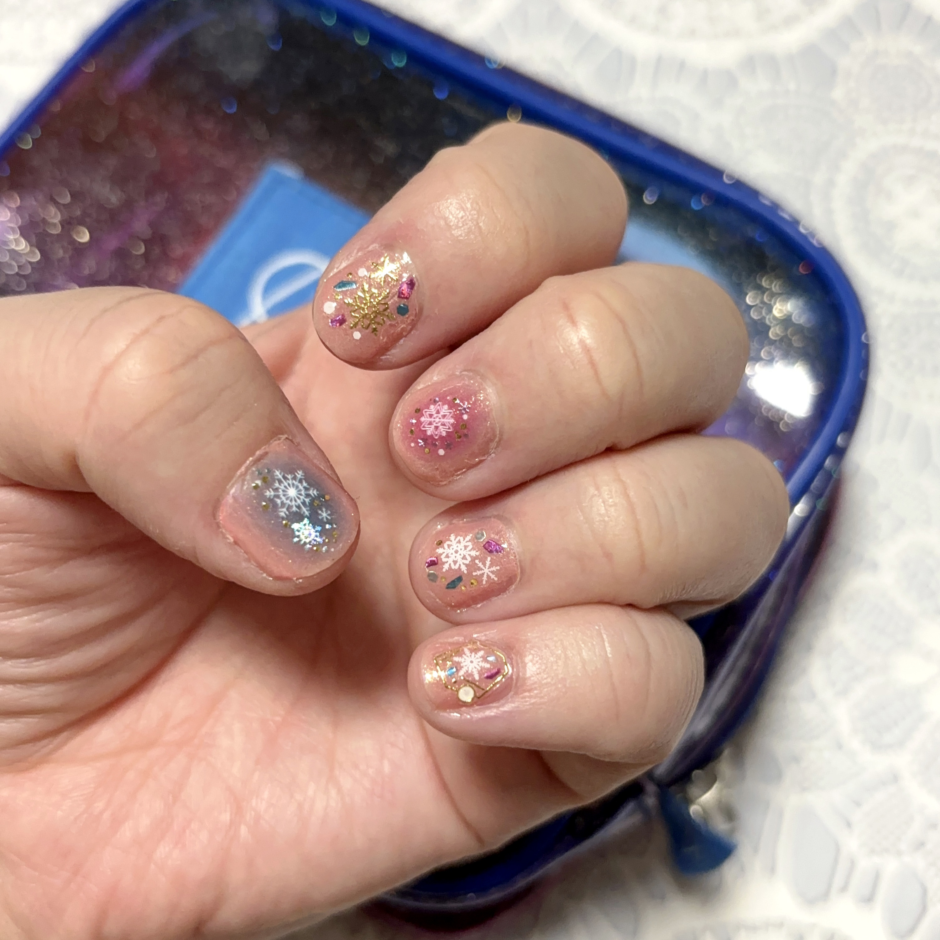 #セルフネイル,#冬ネイル,#雪ネイル,#クリスマスネイルのネイルデザイン