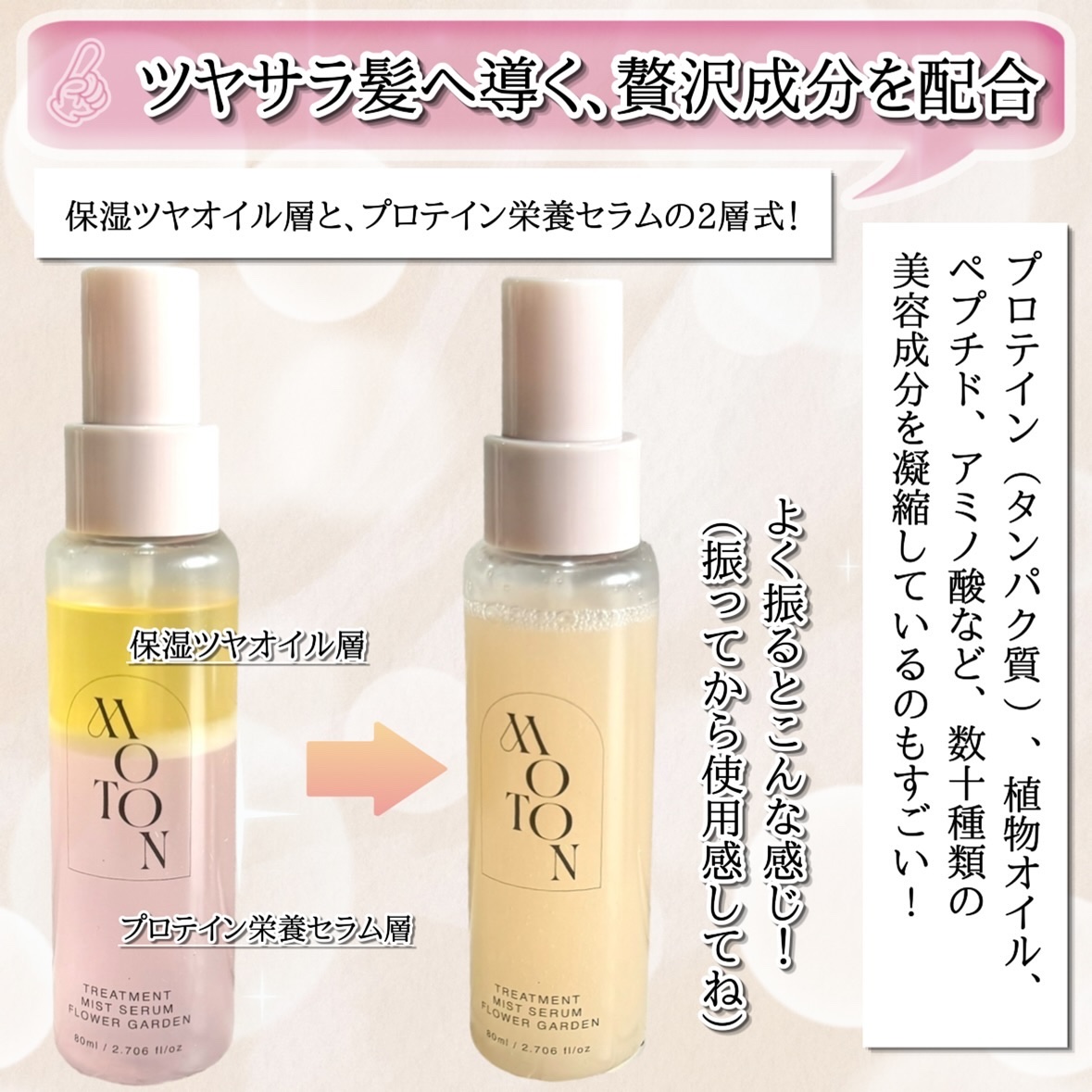 2024年夏新作ヘアミスト】MOTON トリートメントミストセラム フラワー