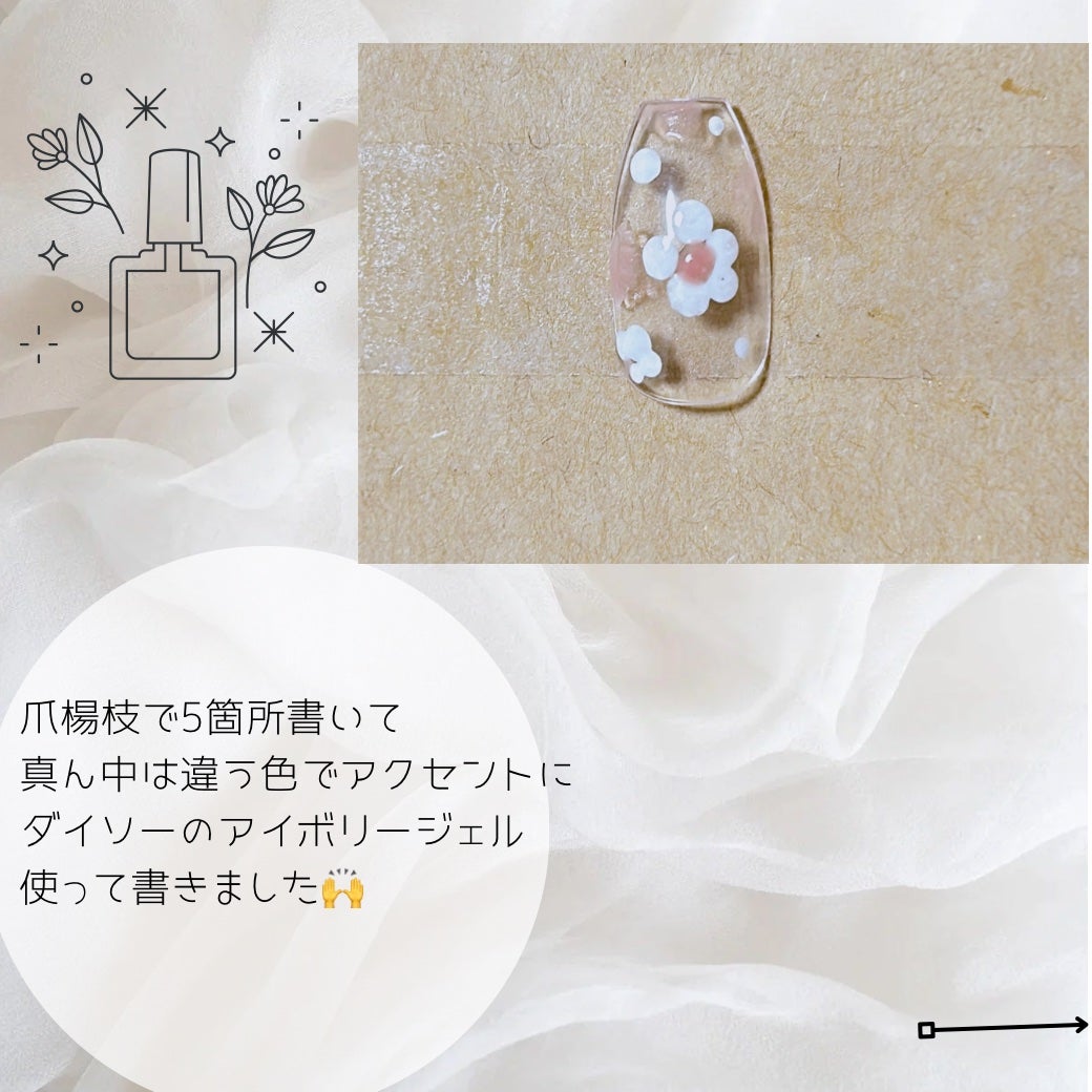 nail_c_tip フォロバ on LIPS 「爪楊枝だけでお花ネイル🌸丸い方にジェルをつけて書くだけなので簡..」(2枚目)