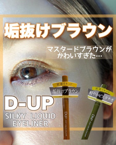 シルキーリキッドアイライナーWP マスタードブラウン/D-UP/リキッドアイライナーを使ったクチコミ（1枚目）