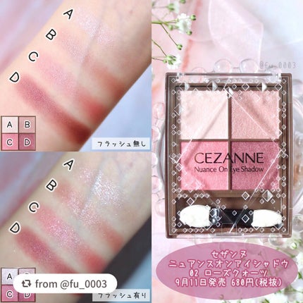 ニュアンスオンアイシャドウ/CEZANNE/アイシャドウパレットを使ったクチコミ(3枚目)