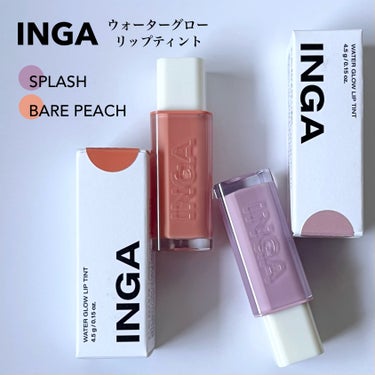 Water Glow Lip Tint 01 ベアピーチ（Bare Peach）/INGA/口紅を使ったクチコミ（2枚目）