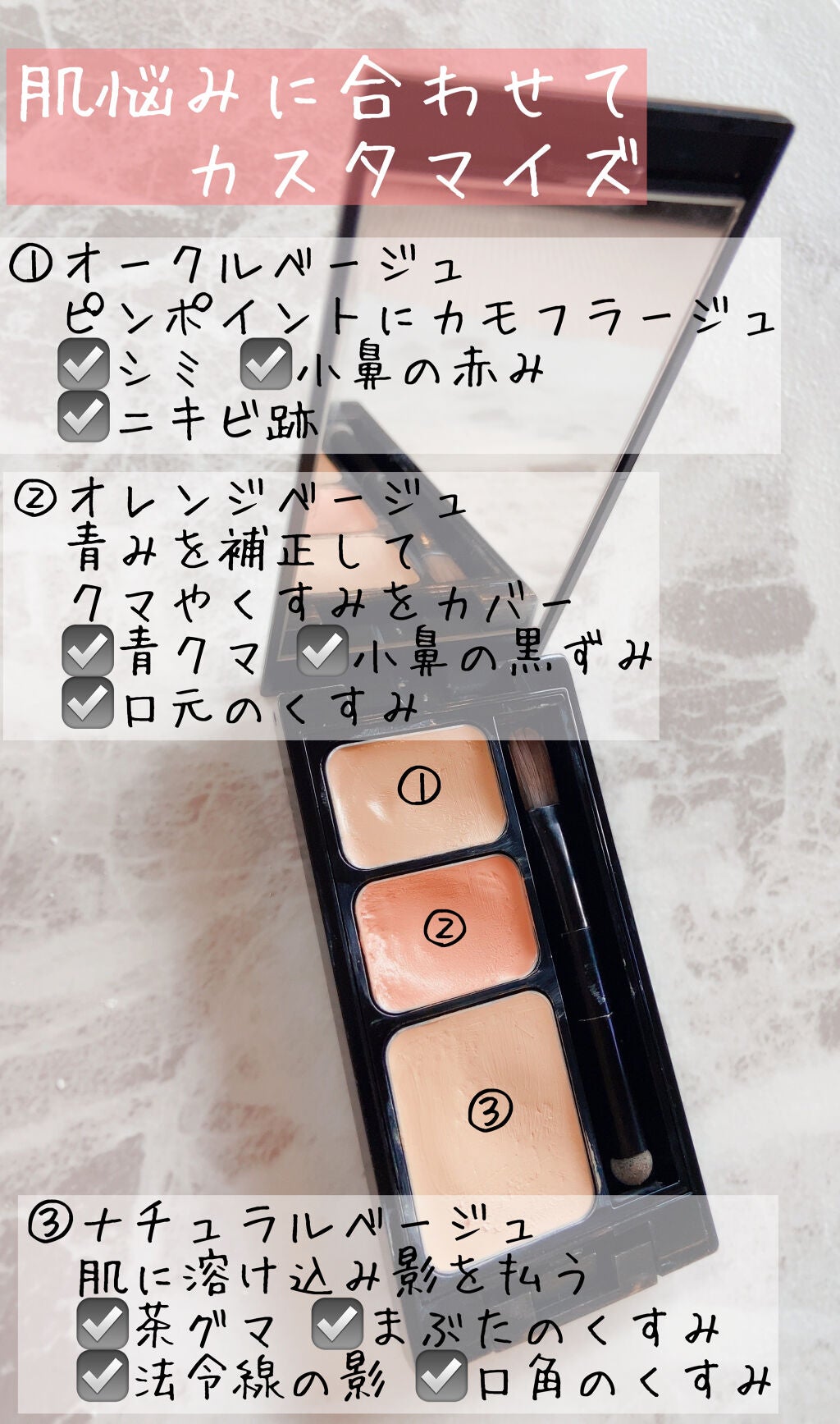ミネラルコンシーラーパレット/エトヴォス/パレットコンシーラーを使ったクチコミ(3枚目)