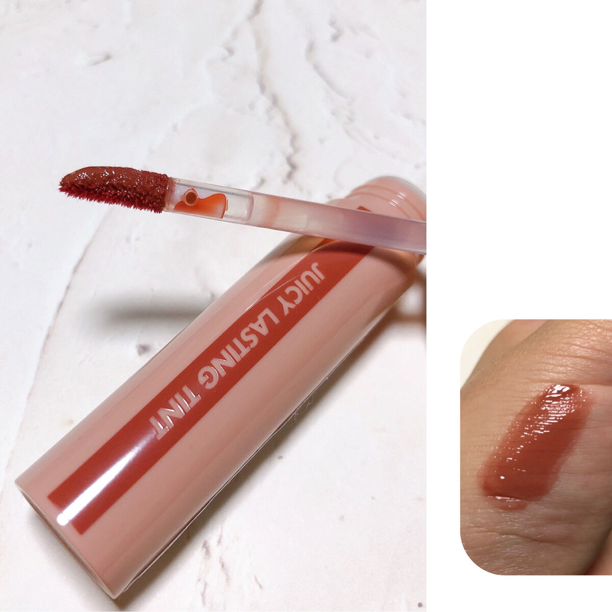 ジューシーラスティングティント/rom&nd/リップティントを使ったクチコミ（2枚目）