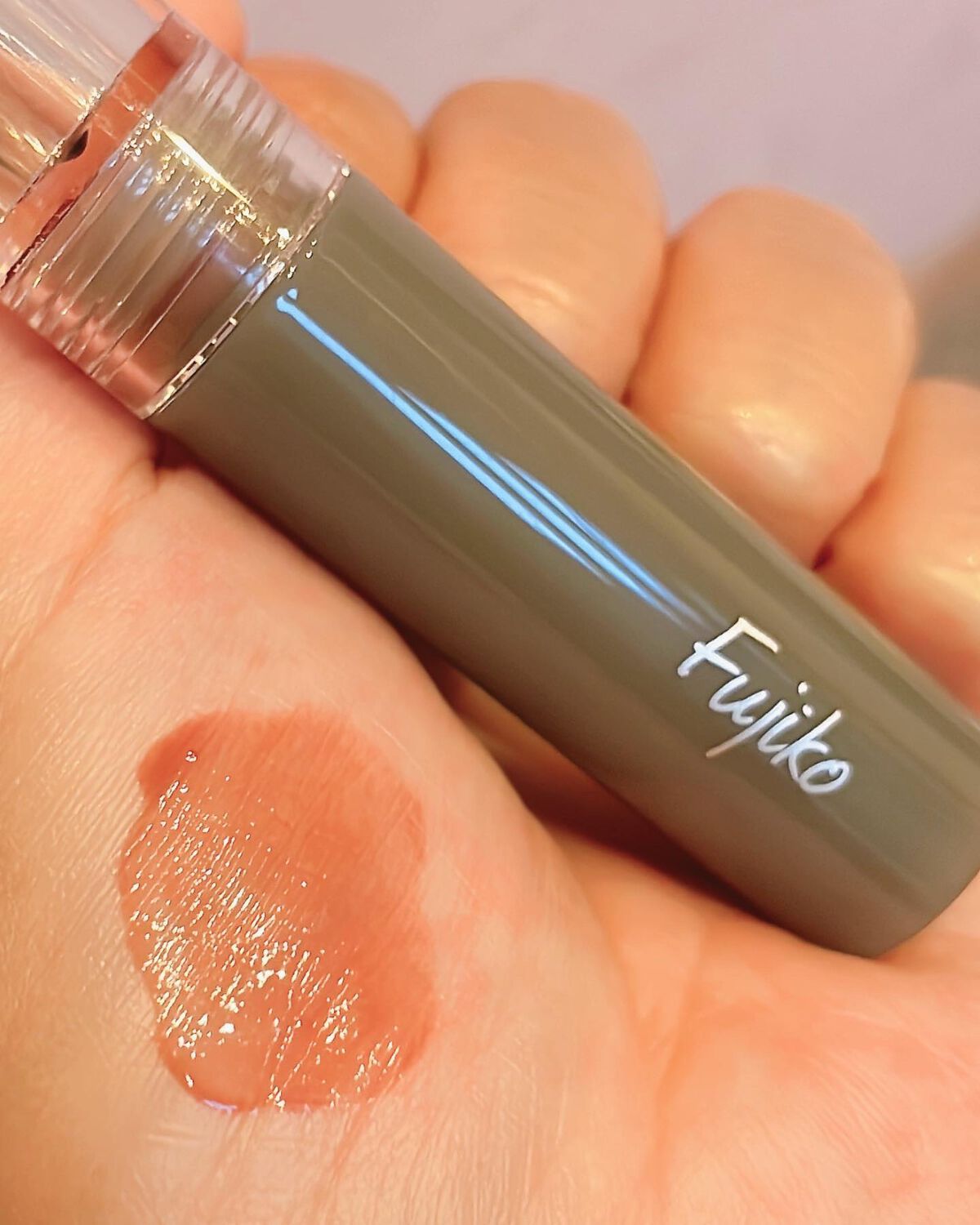 ニュアンスラップティント 103 花車(ガーベラ)ボルドー(限定カラー)/Fujiko/リップティントを使ったクチコミ（3枚目）