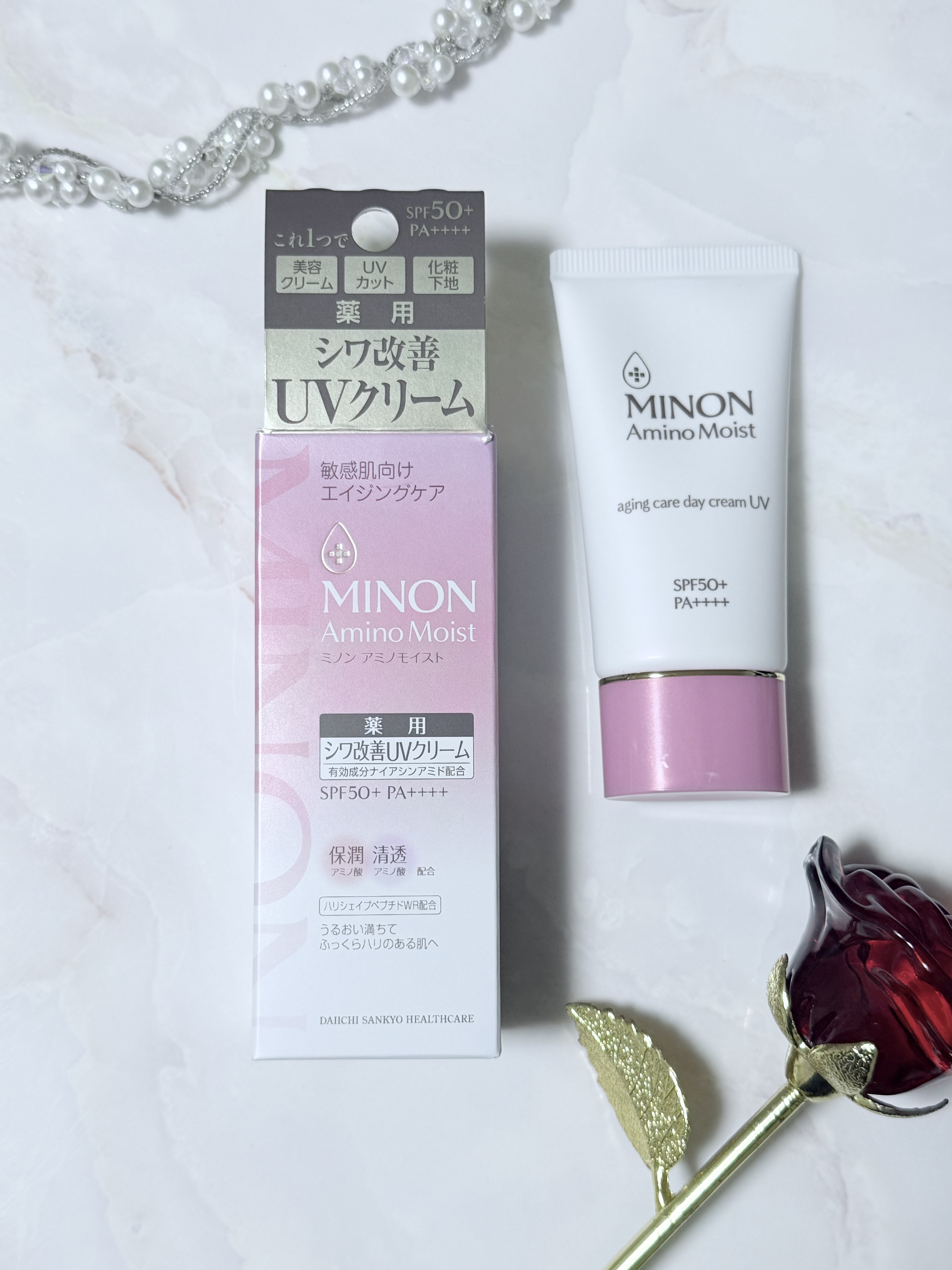 ミノン アミノモイスト エイジングケア デイクリームUV/ミノン/日焼け止めクリームを使ったクチコミ（1枚目）