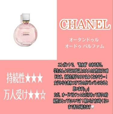 チャンス オー タンドゥル オードゥ パルファム(ヴァポリザター)/CHANEL/香水(レディース)を使ったクチコミ（3枚目）