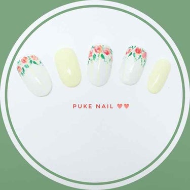 赤薔薇❤︎うすい黄色 ネイルチップ PUKE NAIL