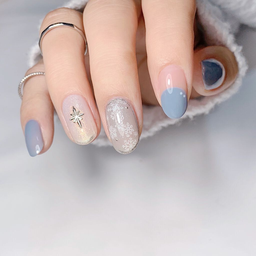 ネイルカラー ワンコート Pa Nail Collectiveの口コミ くすみブルーの冬ネイル𓂃𓂂paネイルone By Aiainail コメントでフォロバします 乾燥肌 Lips