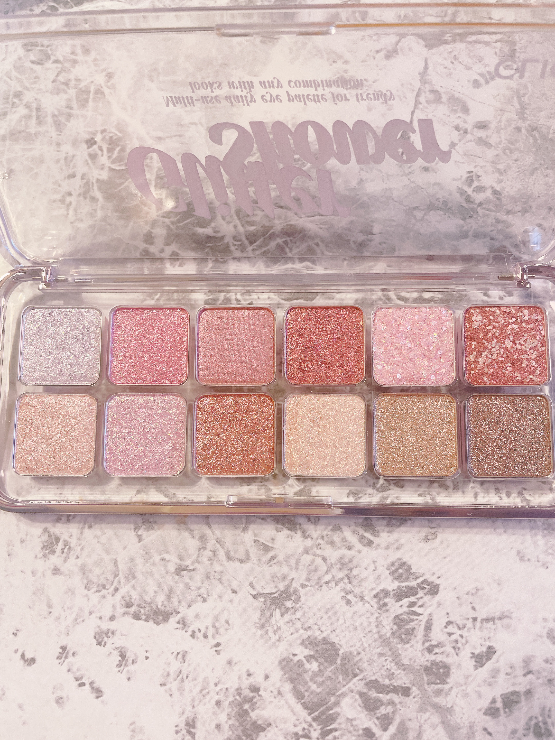 プロ アイ パレット エアー 100 グリッターシャワー(GLITTER SHOWER)/CLIO/アイシャドウパレットを使ったクチコミ（3枚目）