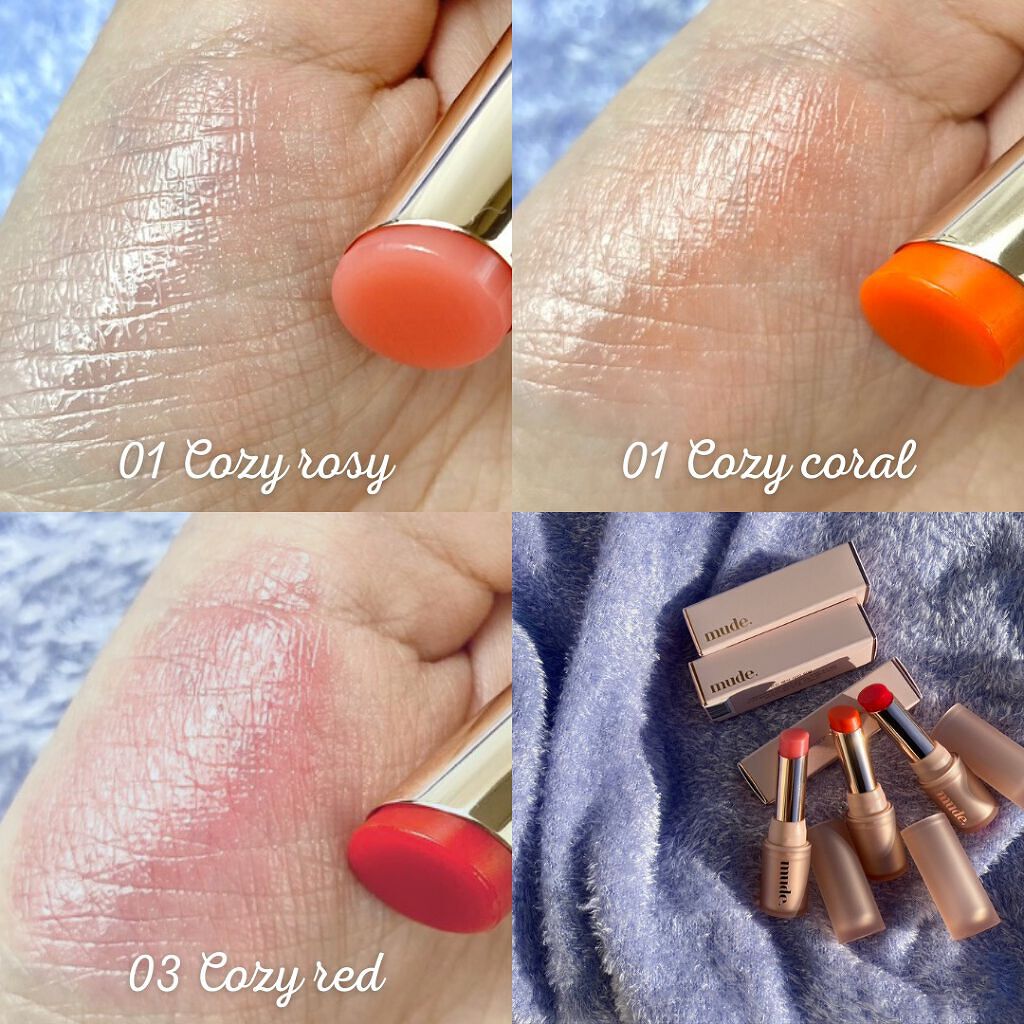 ベアーシャインリップバーム/mude./口紅を使ったクチコミ（3枚目）