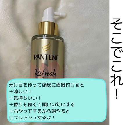 パンテーン スカルプ&ヘア リフレッシングミストのクチコミ「頭皮からリフレッシュするなら!
うちらは髪で頭皮が覆いかぶさってるから、
たまには頭皮をリフ.....」(3枚目)