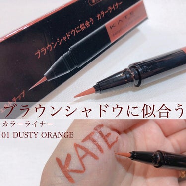 コンシャスライナーカラー 01 ダスティーオレンジ/KATE/リキッドアイライナーを使ったクチコミ（1枚目）
