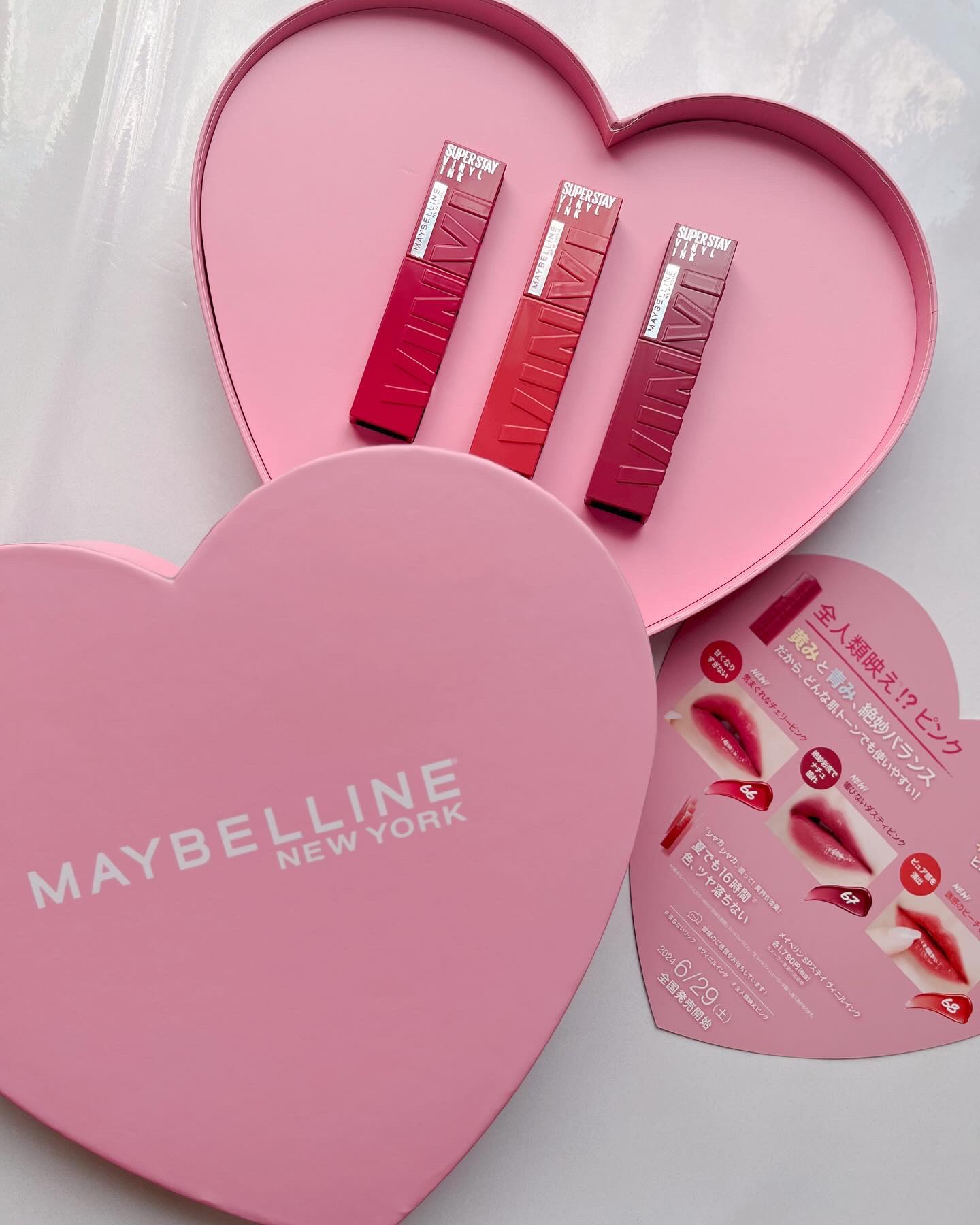 ・
⁡
#PR
⁡
＼全人類映えピンク？！／
⁡
MAYBELLINE New York
SPステイ ヴィニルインク
⁡
各1790円(税抜)
⁡
6/29発売の新商品。
⁡
#66 気まぐれなチェリーピンク
#67 媚びないダスティピンク