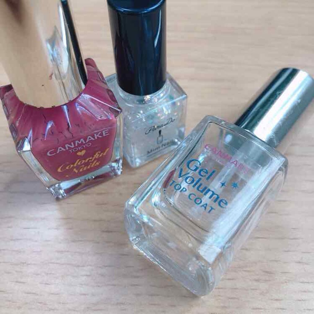 ぷっくり❤️ネイル
🌟使ったもの🌟
キャンメイク カラフルネイルズ  N06
パラドゥ ミニネイル  SV02
キャンメイク ジェルネイル風トップコート
キャンドゥ ネイル用の筆

ベース:キャンメイク N06を塗る。
❤️:キャンメイ