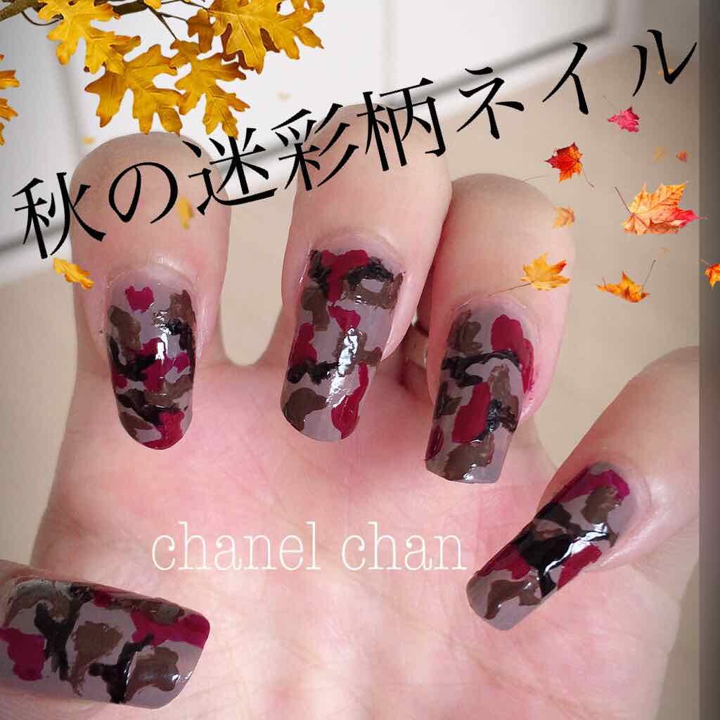プレイネイル Etudeを使った口コミ 秋の迷彩柄ネイル 秋ネイル 秋カラー By Honey 混合肌 Lips