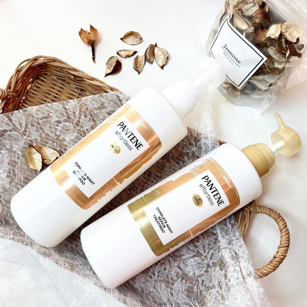 パンテーン エフォートレス コンプリートナイト リペアー シャンプー／トリートメント シャンプー480ml/パンテーン/市販シャンプーを使ったクチコミ（1枚目）