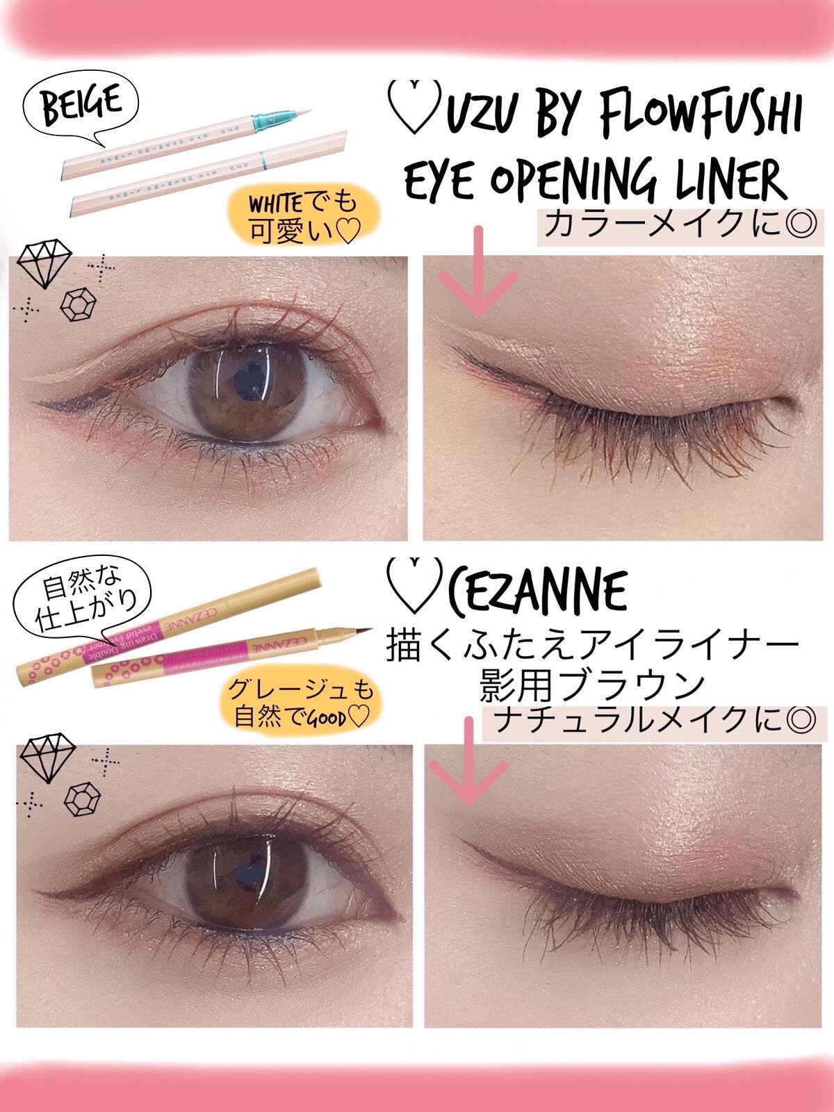 描くふたえアイライナー/CEZANNE/リキッドアイライナーを使ったクチコミ（1枚目）