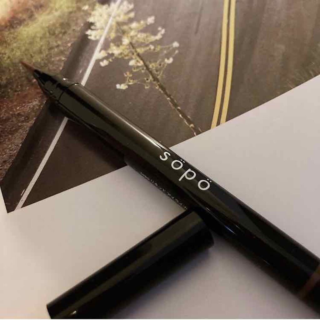 リキッドアイライナー 02 マロンブラウン/sopo/リキッドアイライナーを使ったクチコミ（2枚目）