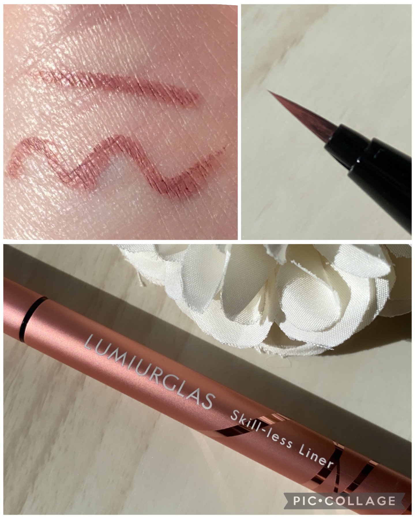 スキルレスライナー 10.ピンクヘイズブラウン(公式ECサイト・LIPSショッピング限定)/LUMIURGLAS/リキッドアイライナーを使ったクチコミ（3枚目）