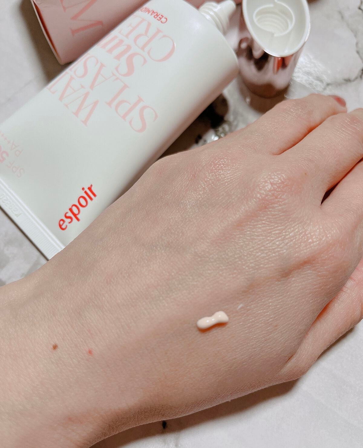 ウォータースプラッシュサンクリーム セラミド/espoir/日焼け止めクリームを使ったクチコミ(3枚目)