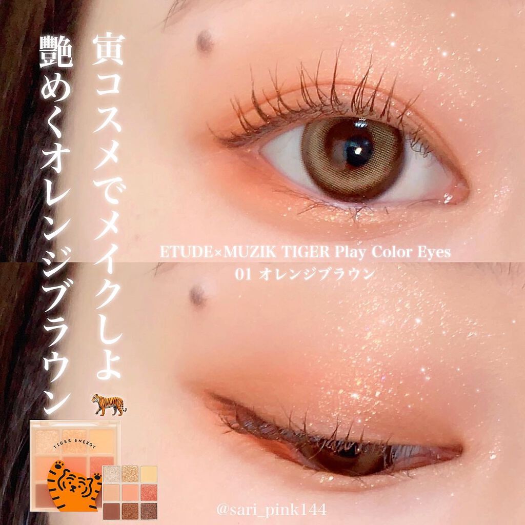 ムジークタイガープレイカラーアイズ 01/ETUDE/アイシャドウパレットを使ったクチコミ（1枚目）