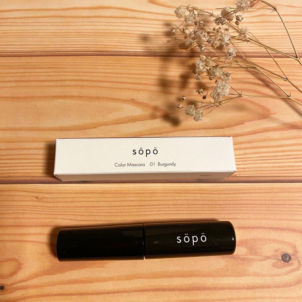 カラーマスカラ 01 バーガンディ/sopo/マスカラを使ったクチコミ（1枚目）