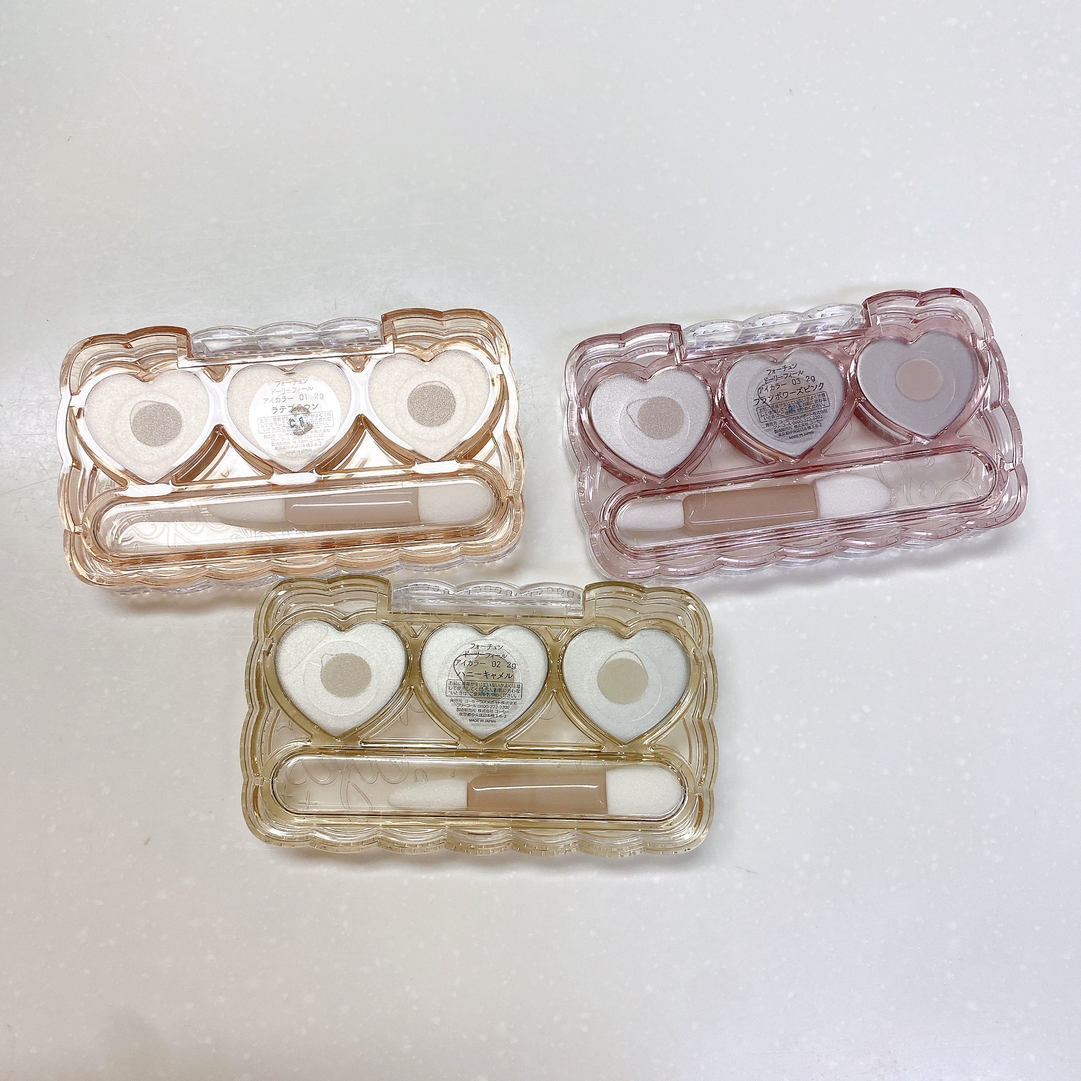 ドーリーフィール アイカラー 03（フランボワーズピンク)/フォーチュン/アイシャドウパレットを使ったクチコミ（3枚目）