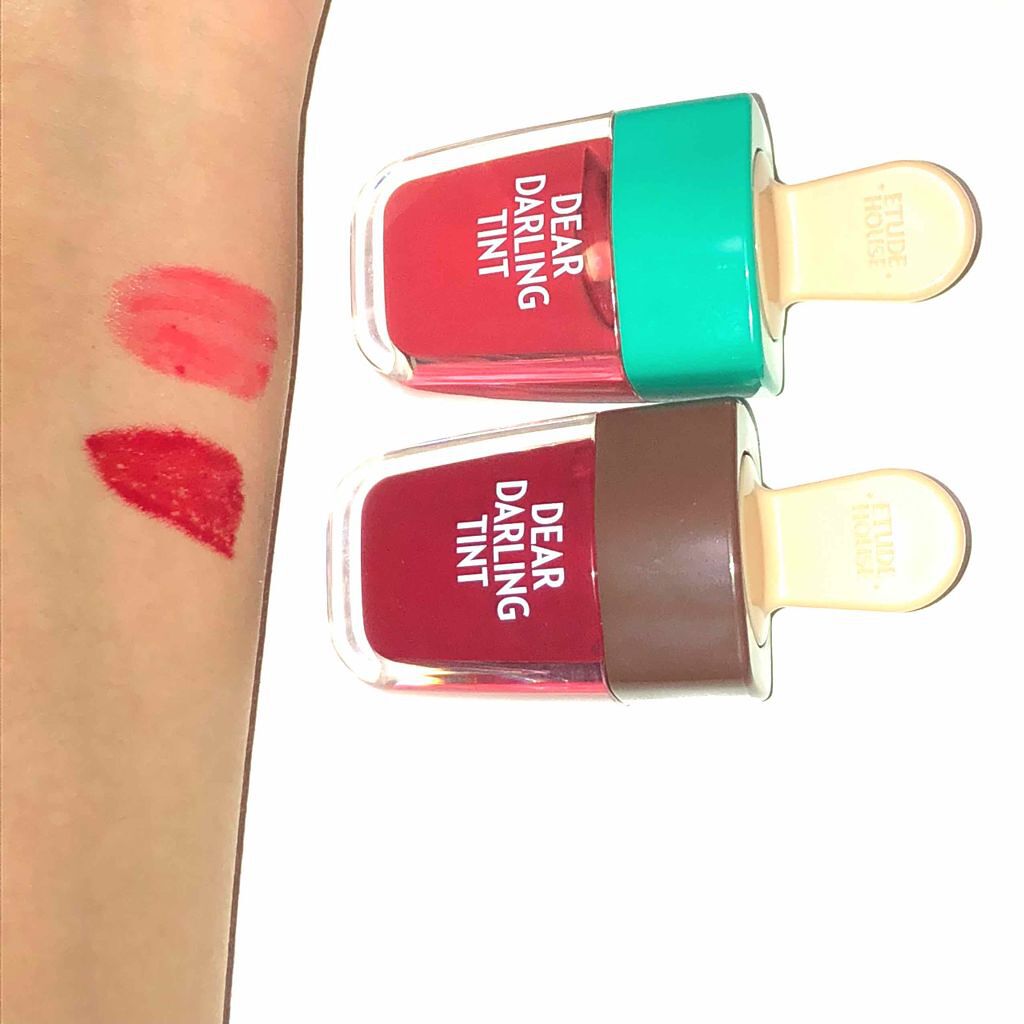 ディアダーリン ウォータージェルティント （アイスティント）/ETUDE/口紅を使ったクチコミ（2枚目）