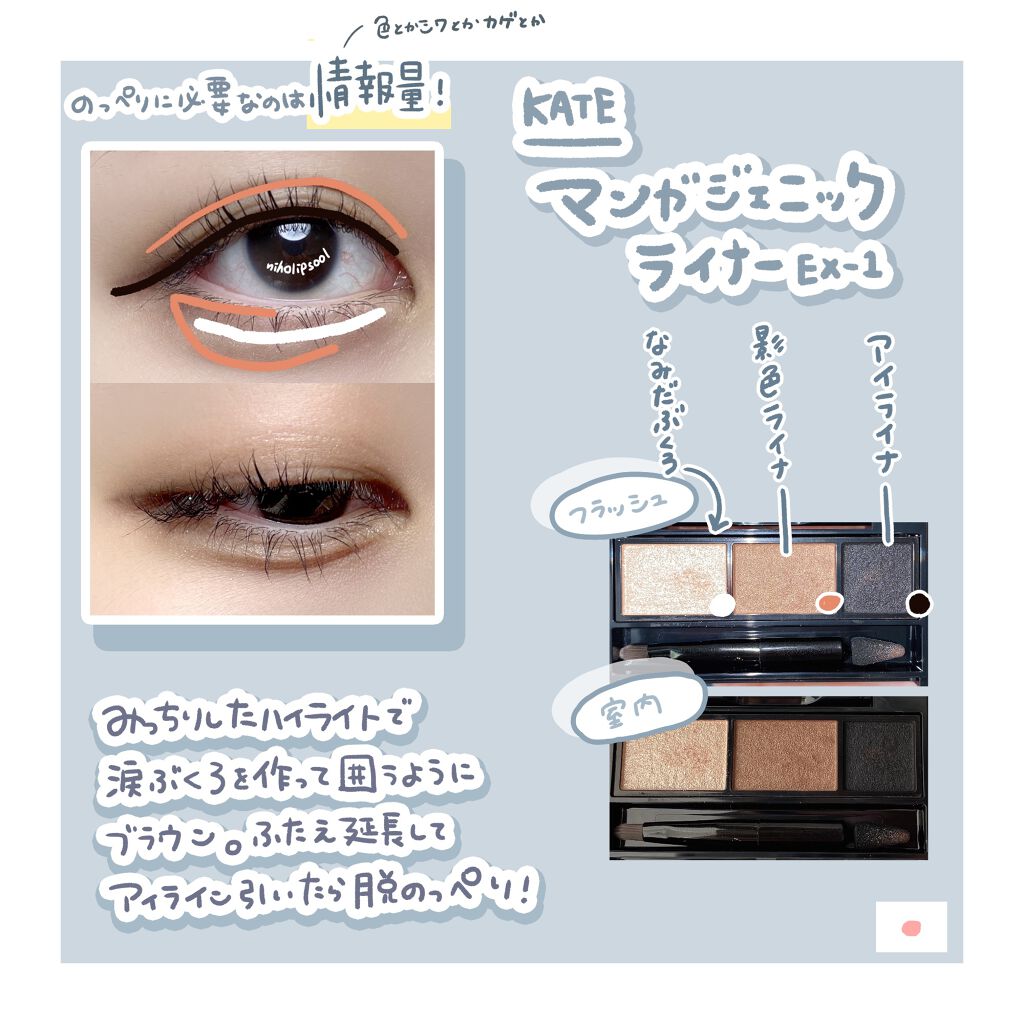 マンガジェニックライナー/KATE/ペンシルアイライナーを使ったクチコミ（2枚目）