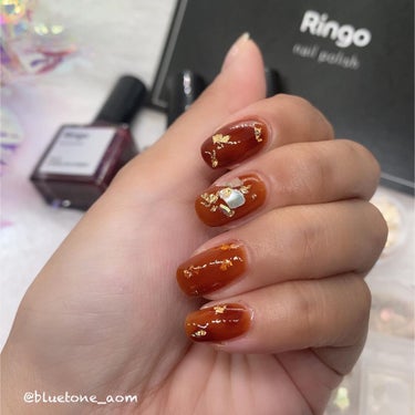 GELATO FACTORY あつあつトップコートのクチコミ「Ringo nail polish
アレンジしてみました！

ゴットのお家ネイルさん(@ngo.....」（3枚目）