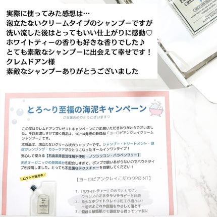ヨーロピアンクレイクリームシャンプー/creme de Ann/市販シャンプーを使ったクチコミ(7枚目)