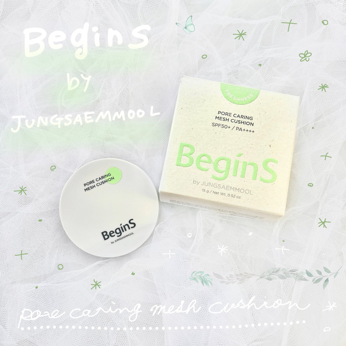 Pore Caring Mesh Cushion/BeginS by JUNGSAEMMOOL/クッションファンデーションを使ったクチコミ(1枚目)