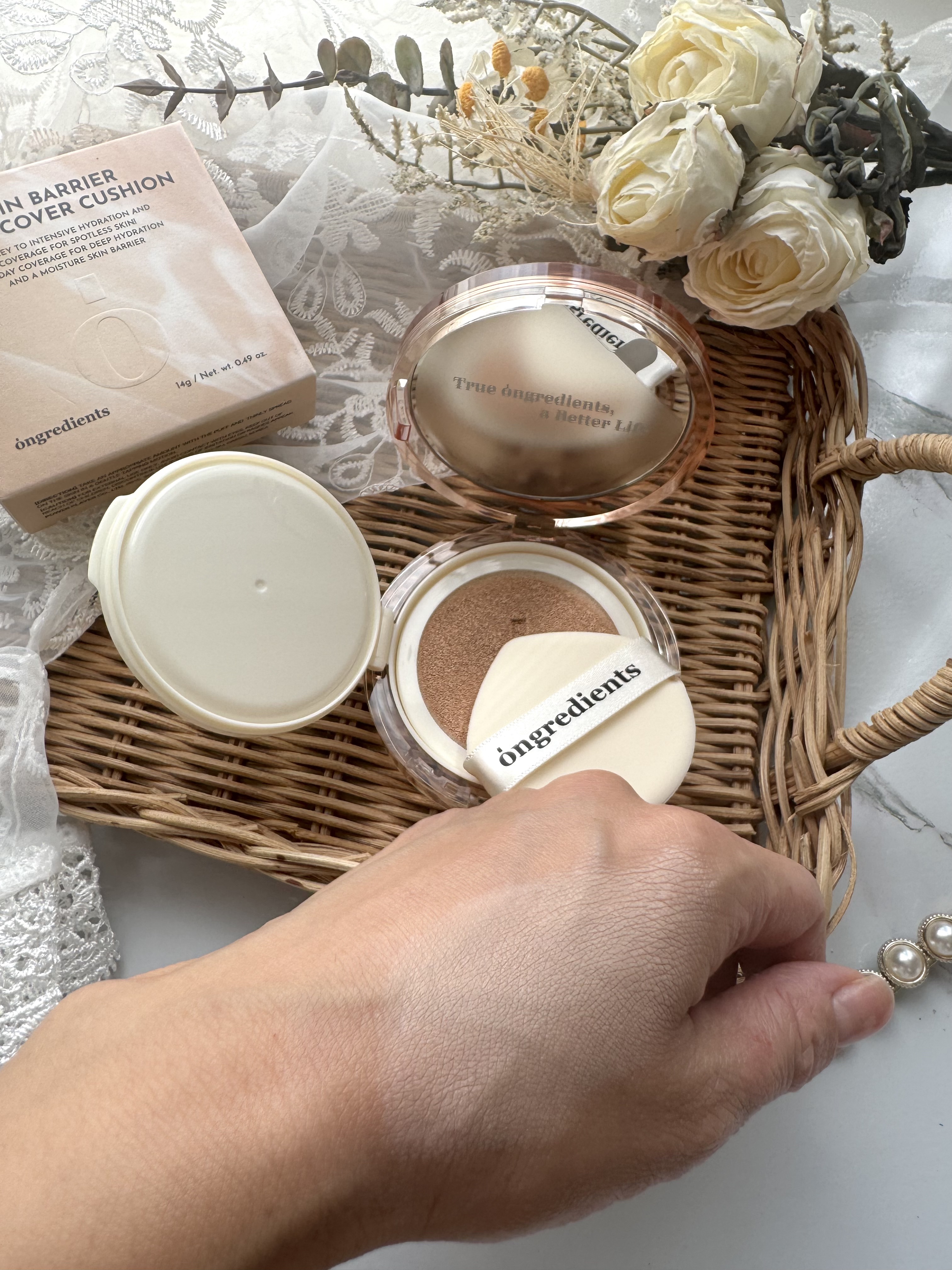 スキンバリアグロウカバークッション/Ongredients/クッションファンデーションを使ったクチコミ（2枚目）