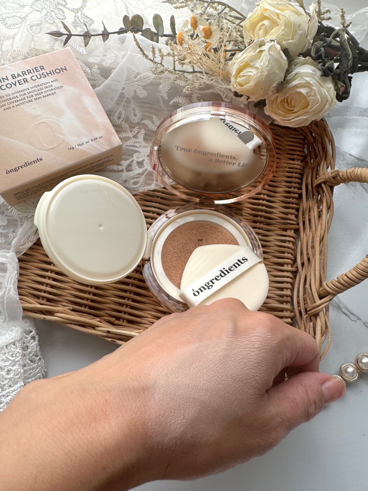 スキンバリアグロウカバークッション/Ongredients/クッションファンデーションを使ったクチコミ(2枚目)