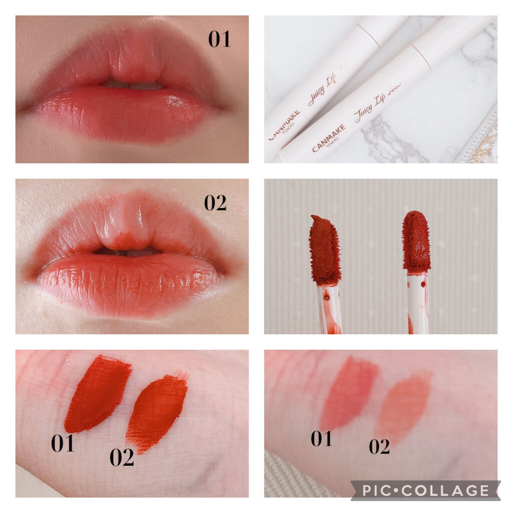 ジューシーリップティント/キャンメイク/口紅を使ったクチコミ（2枚目）