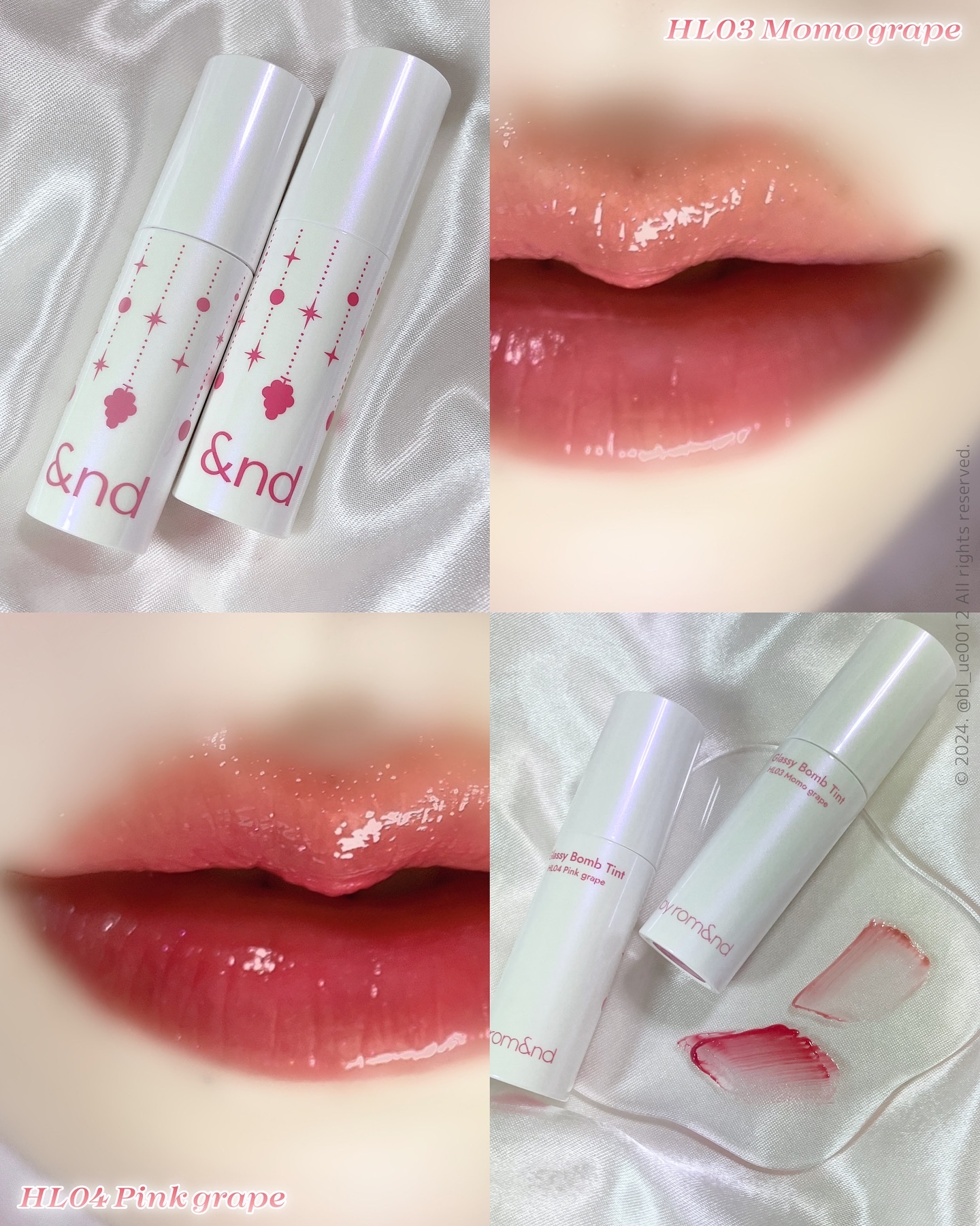 アンドバイロムアンド　グラッシーボムティント/&nd by rom&nd/リップティントを使ったクチコミ（3枚目）