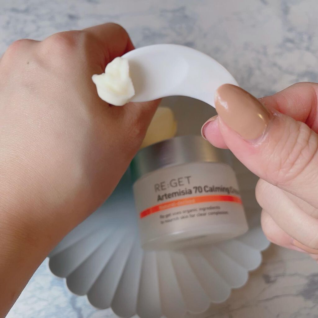 カワラヨモギ70カーミングクリーム/RE:GET/フェイスクリームを使ったクチコミ(3枚目)